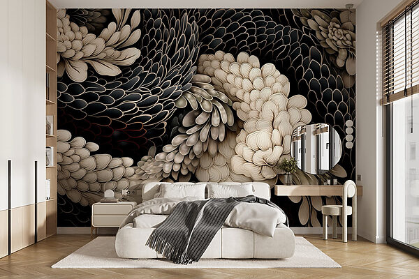 Motif floral complexe dans des tons neutres Motif floral complexe dans des tons neutres