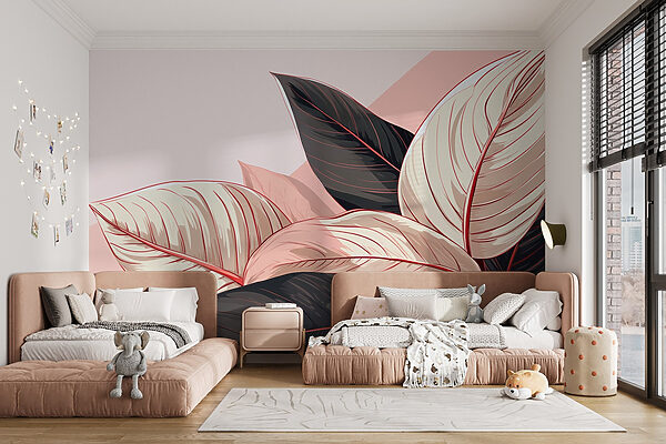Feuilles luxuriantes dans des tons pastel Feuilles luxuriantes dans des tons pastel