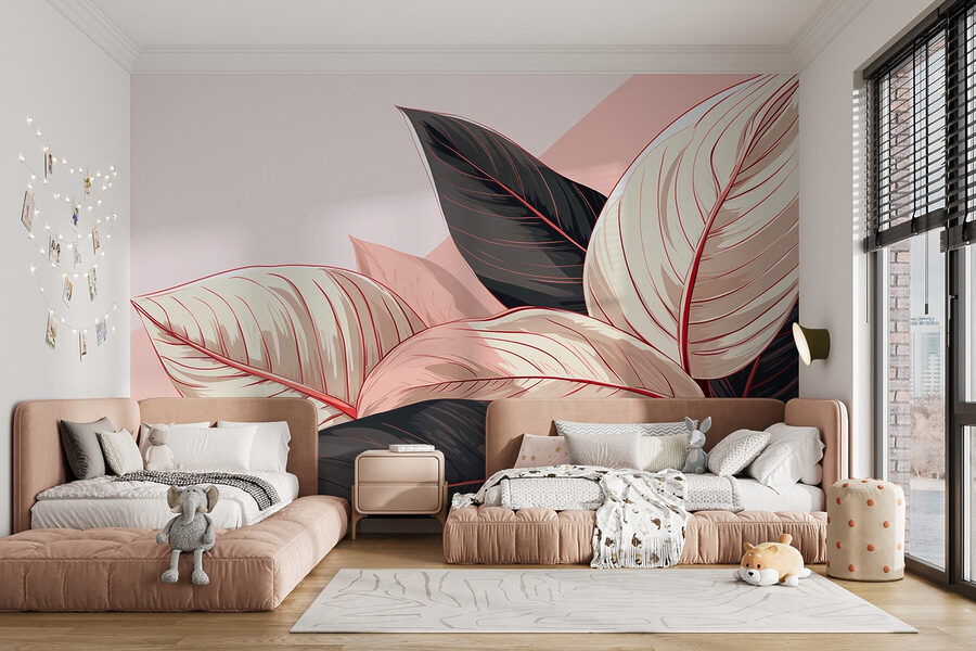 Feuilles luxuriantes dans des tons pastel Feuilles luxuriantes dans des tons pastel