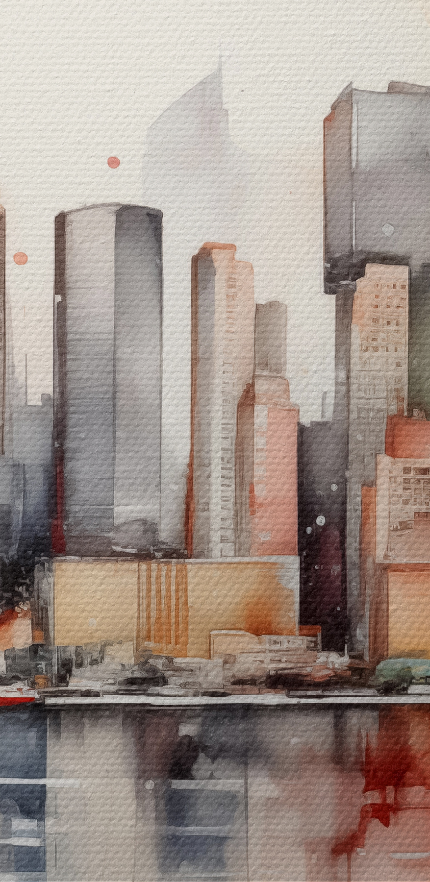 Aquarelle d'une ville Aquarelle d'une ville
