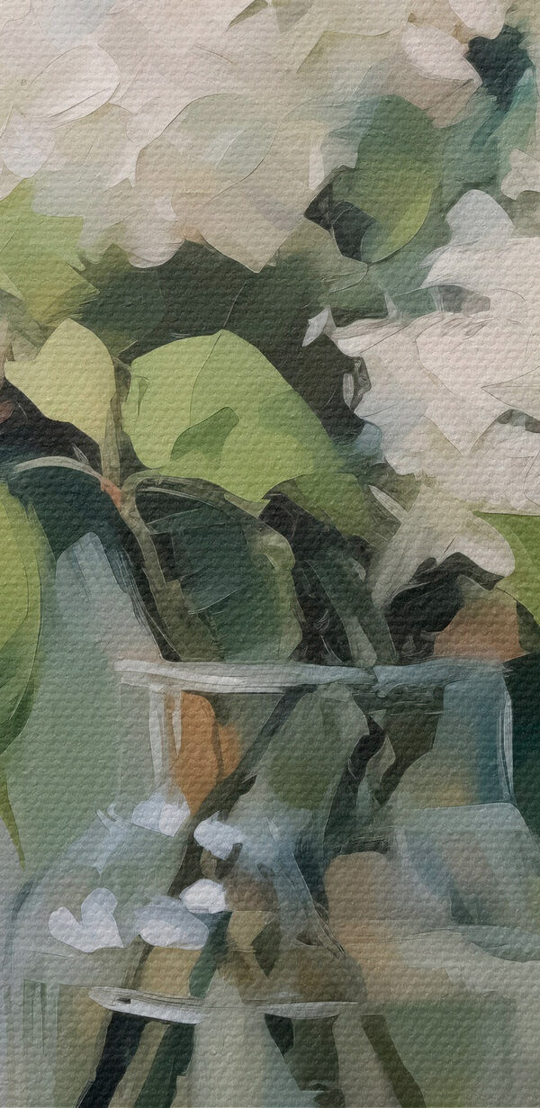 Peinture d'un bouquet de fleurs blanches dans un bocal en verre Peinture d'un bouquet de fleurs blanches dans un bocal en verre