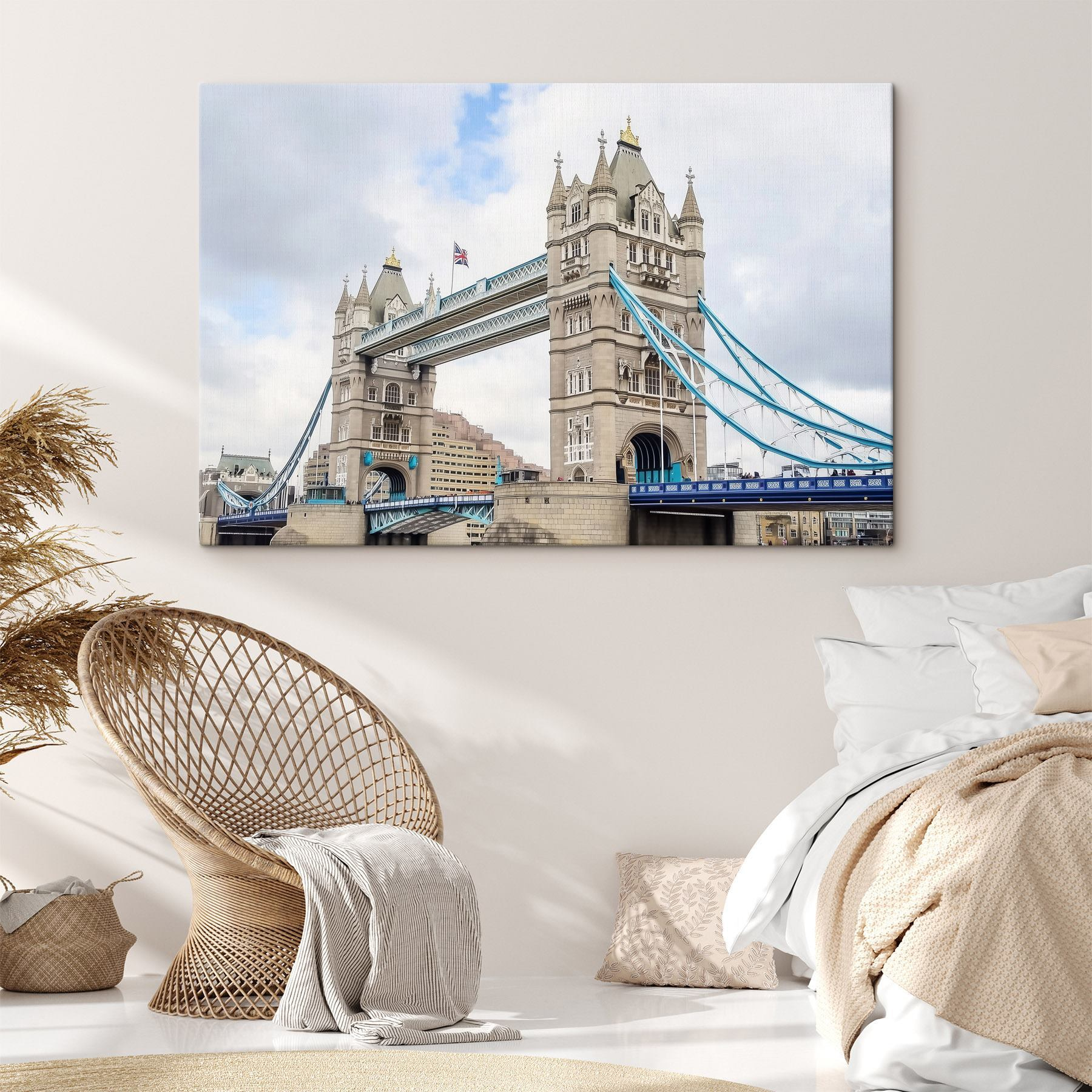 Bridge with towers and a bridge over water