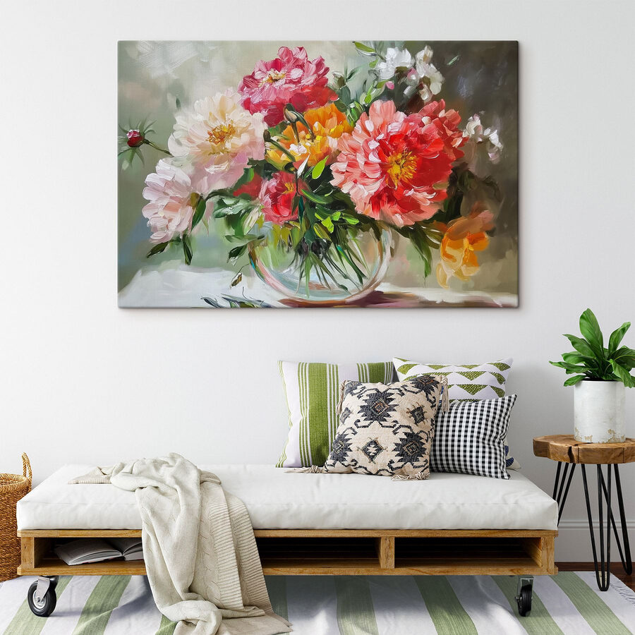 Peinture de fleurs dans un vase