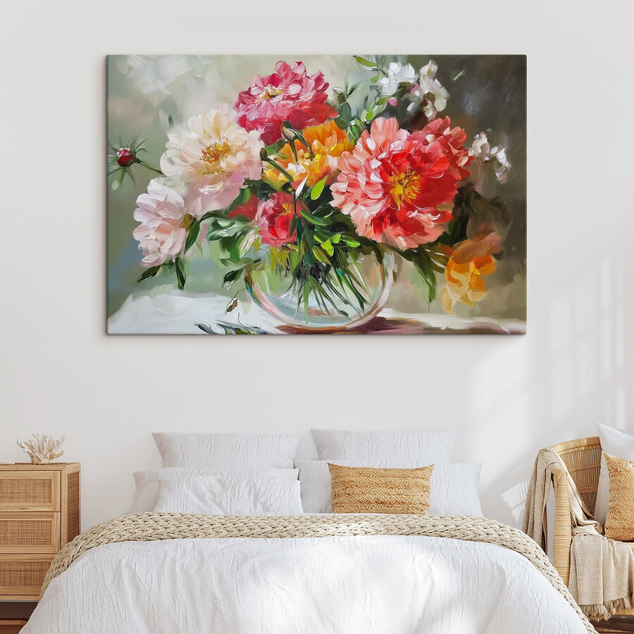 Peinture de fleurs dans un vase