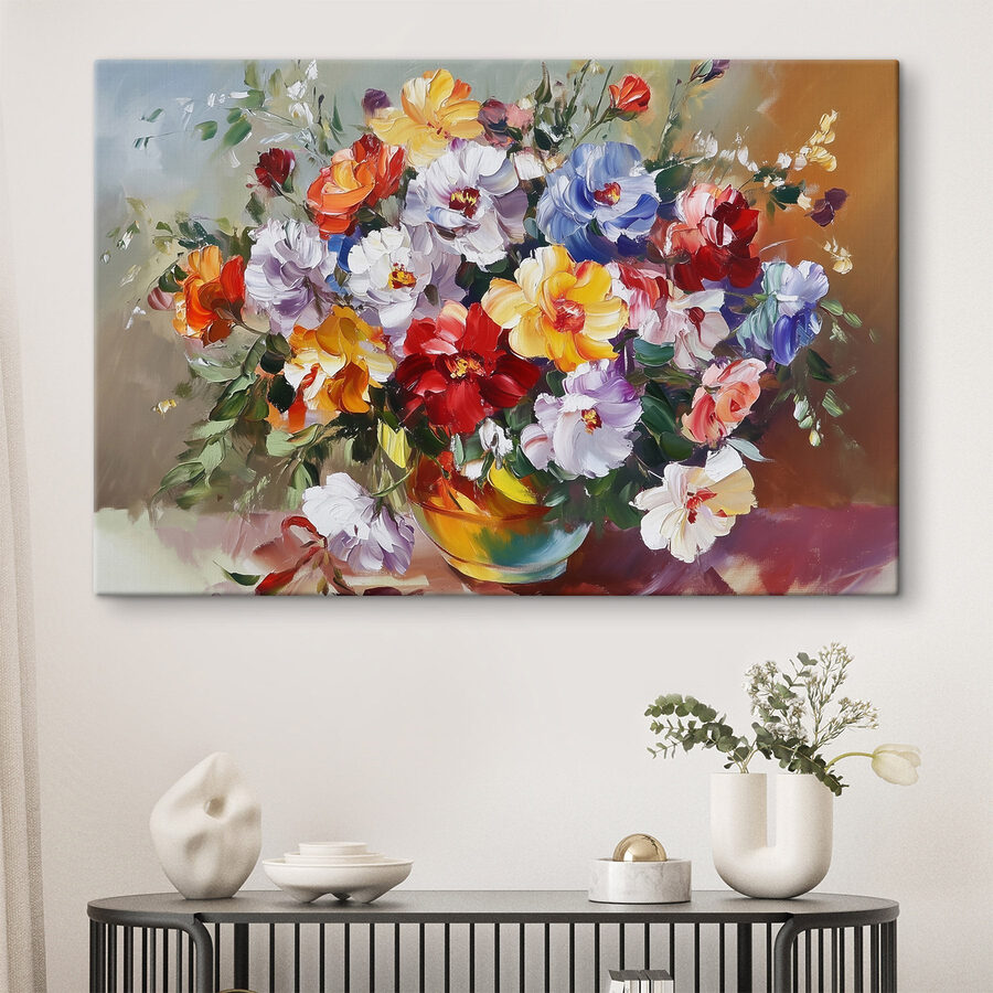 Peinture de fleurs dans un vase