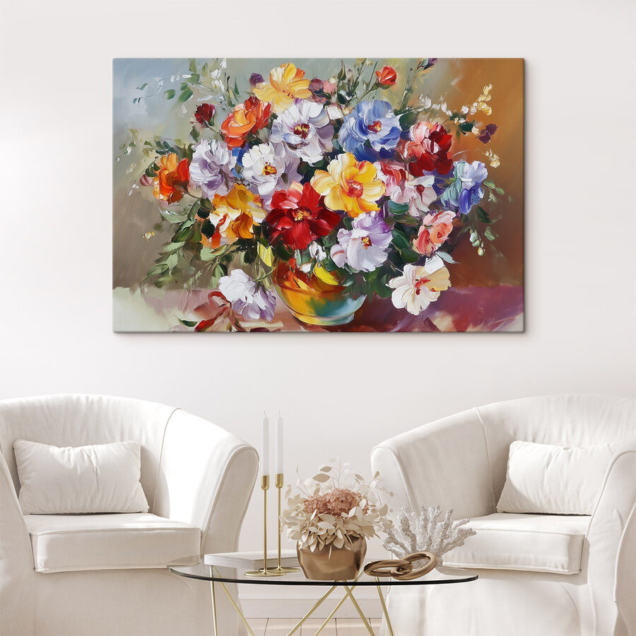 Peinture de fleurs dans un vase