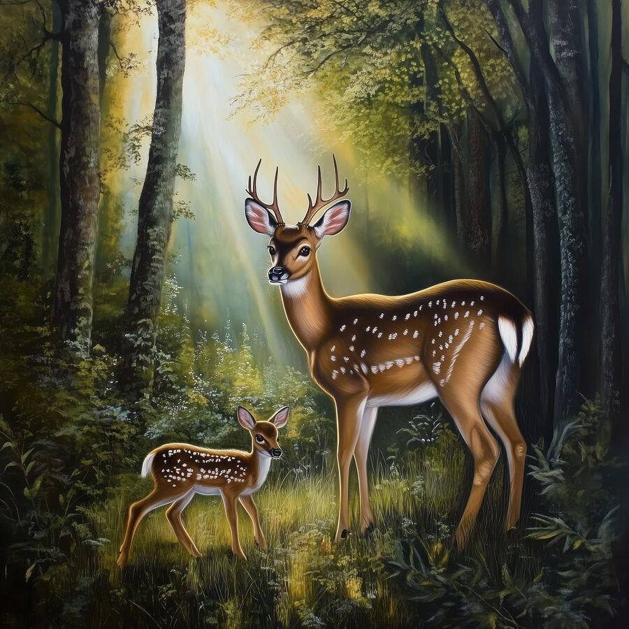 Cerf dans les bois