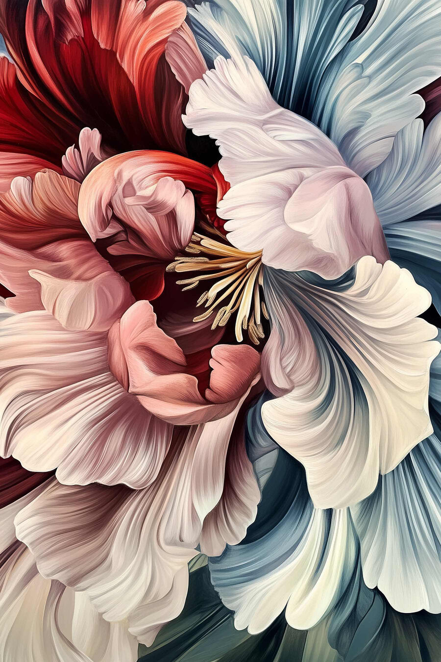 Des fleurs éclatantes dans une étreinte harmonieuse