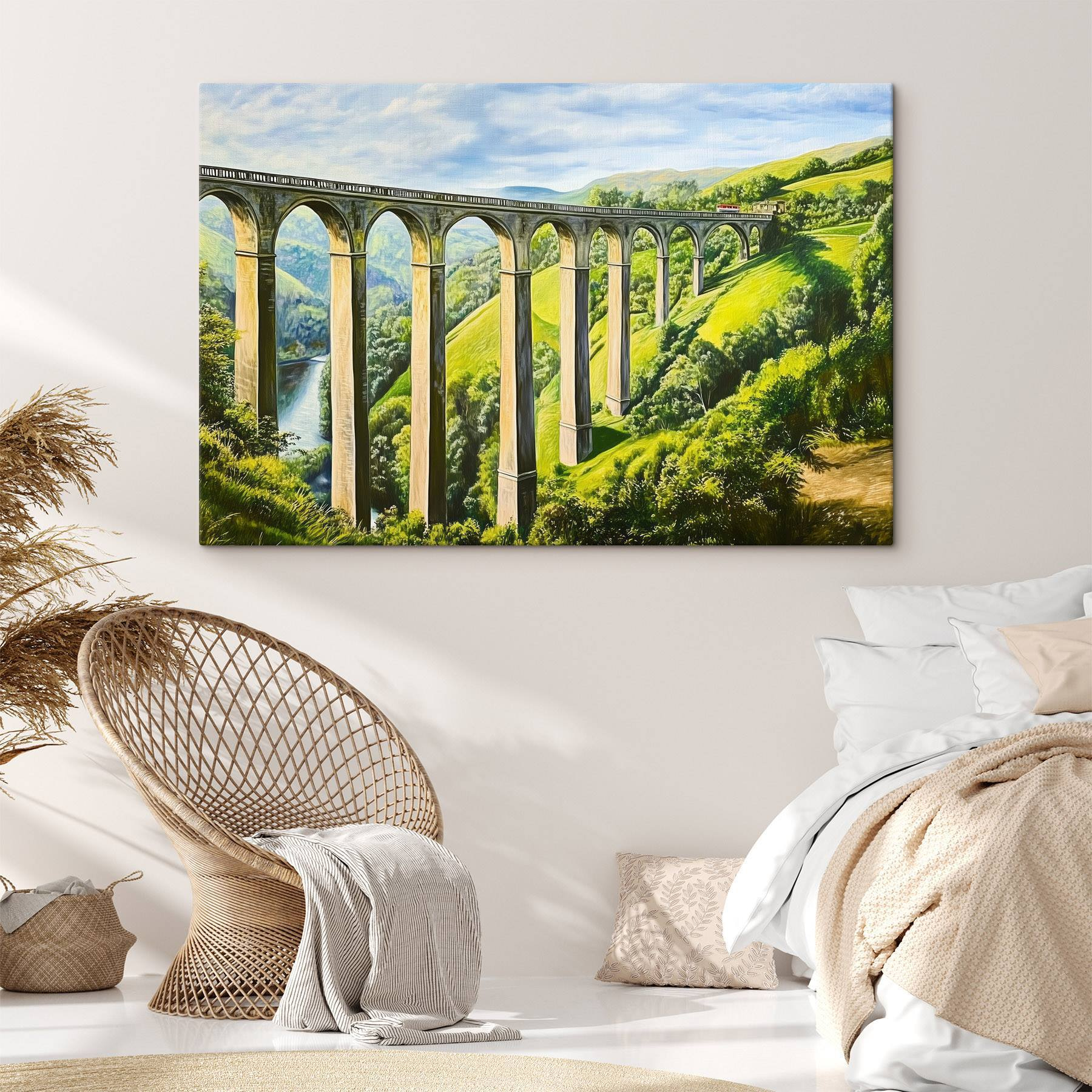 Train on a bridge over a river Train on a bridge over a river