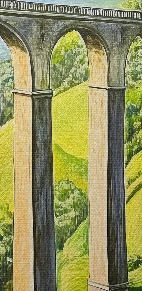 Train on a bridge over a river Train on a bridge over a river