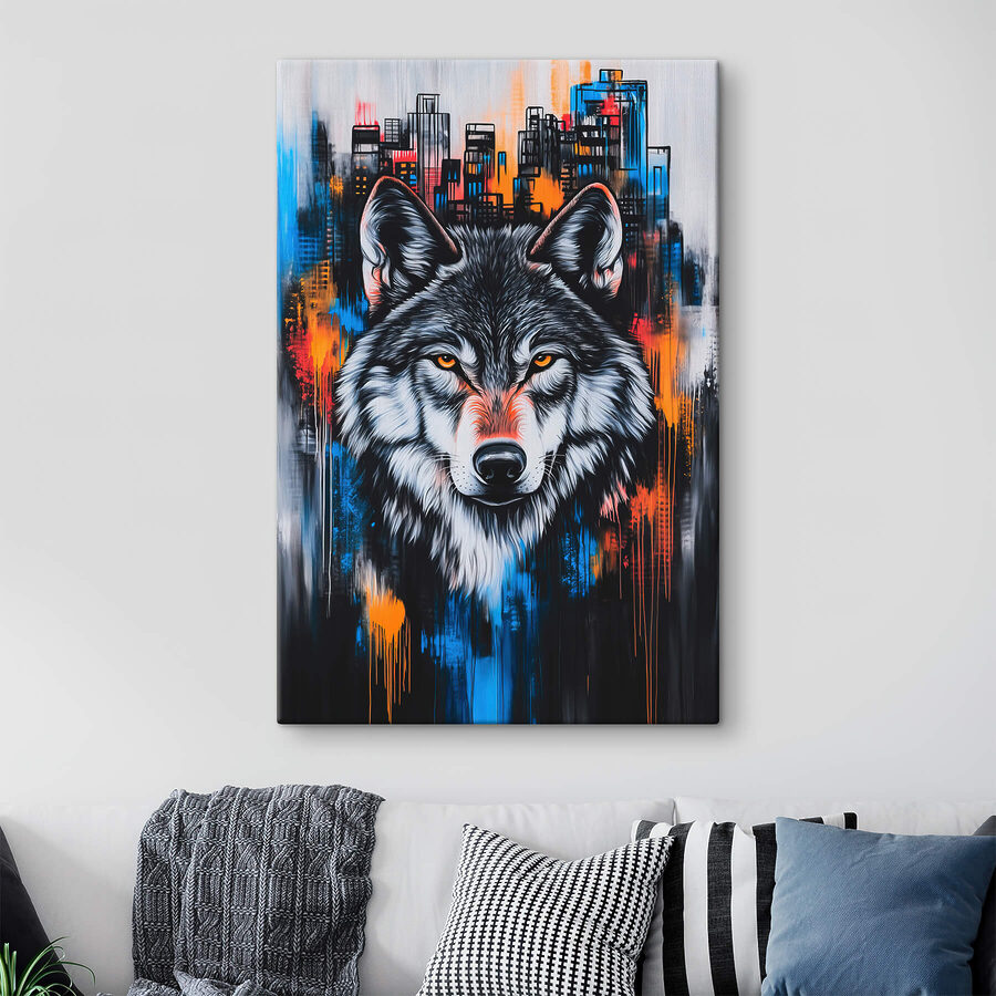 Peinture d'un loup
