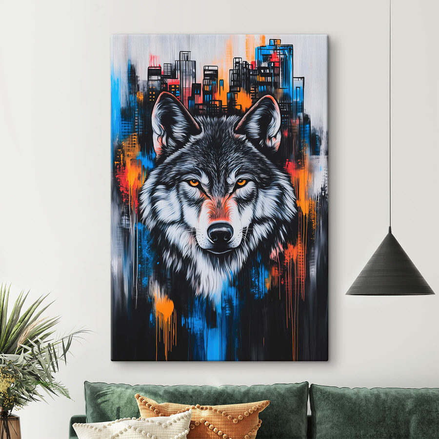 Peinture d'un loup
