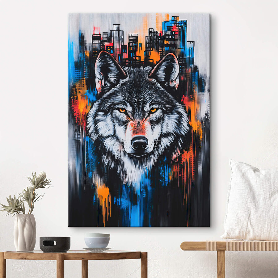 Peinture d'un loup