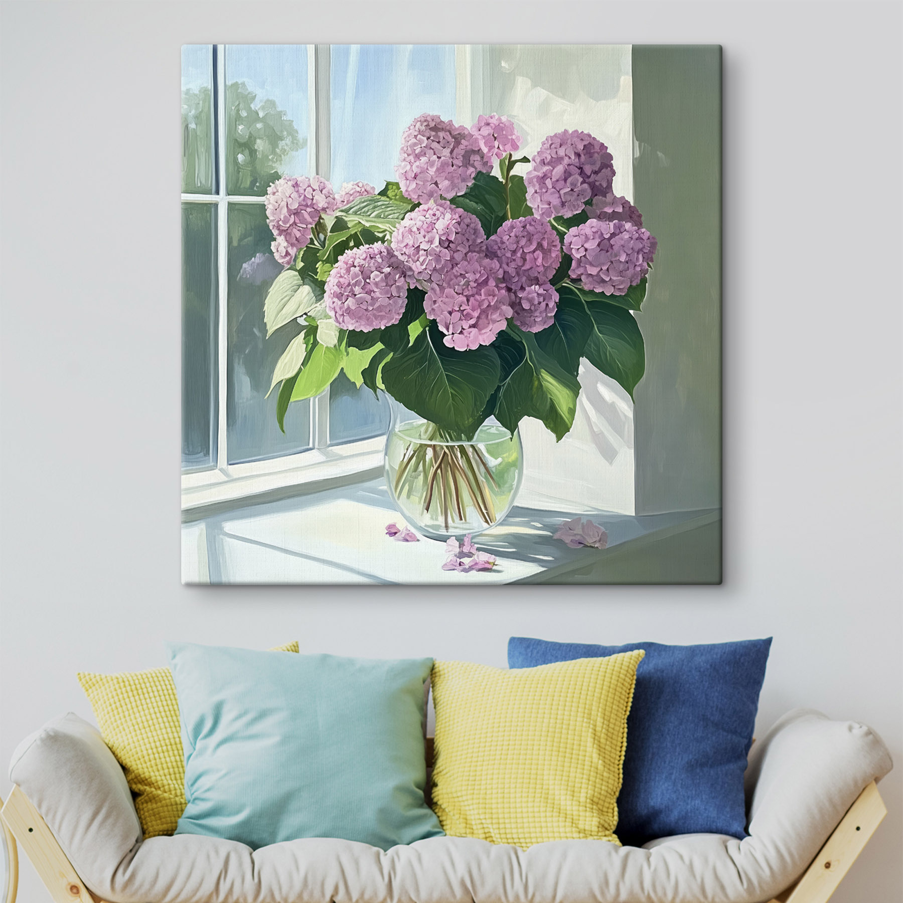 Painting of a vase of flowers Painting of a vase of flowers