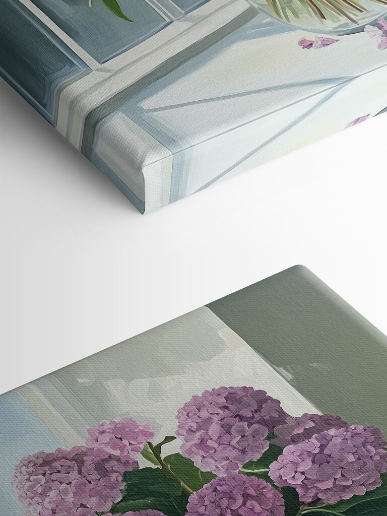 Painting of a vase of flowers Painting of a vase of flowers