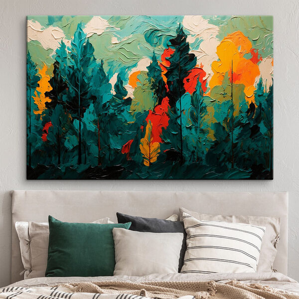 Peinture d'arbres et de soleil Peinture d'arbres et de soleil