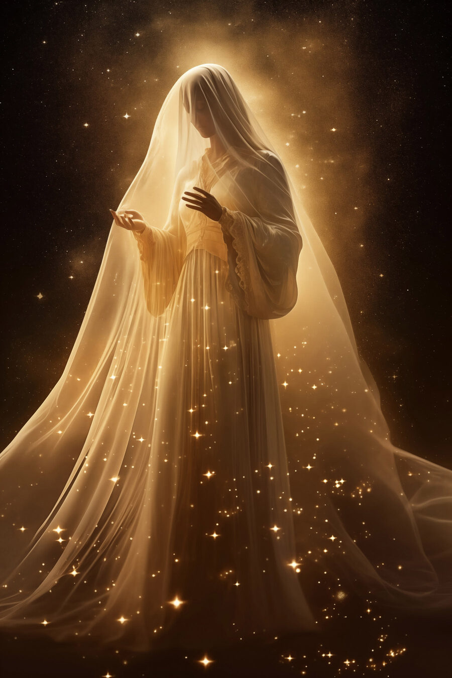 Femme en robe blanche