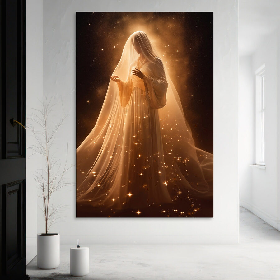 Femme en robe blanche