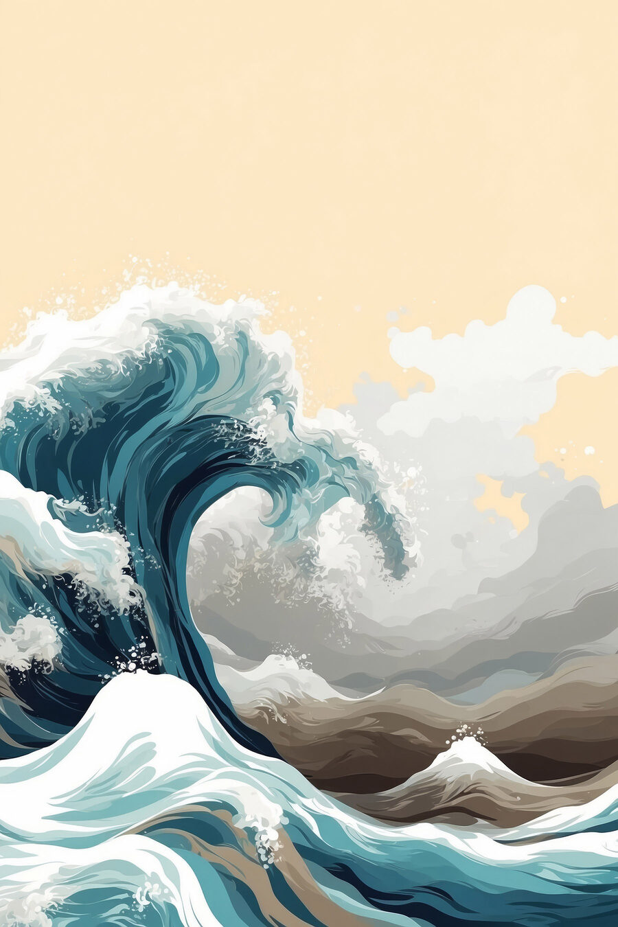 Grande vague dans l'océan