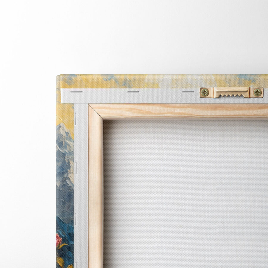 Peinture de fleurs et de montagnes