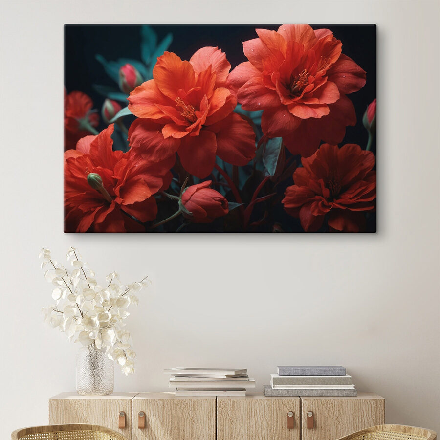 Groupe de fleurs rouges Groupe de fleurs rouges
