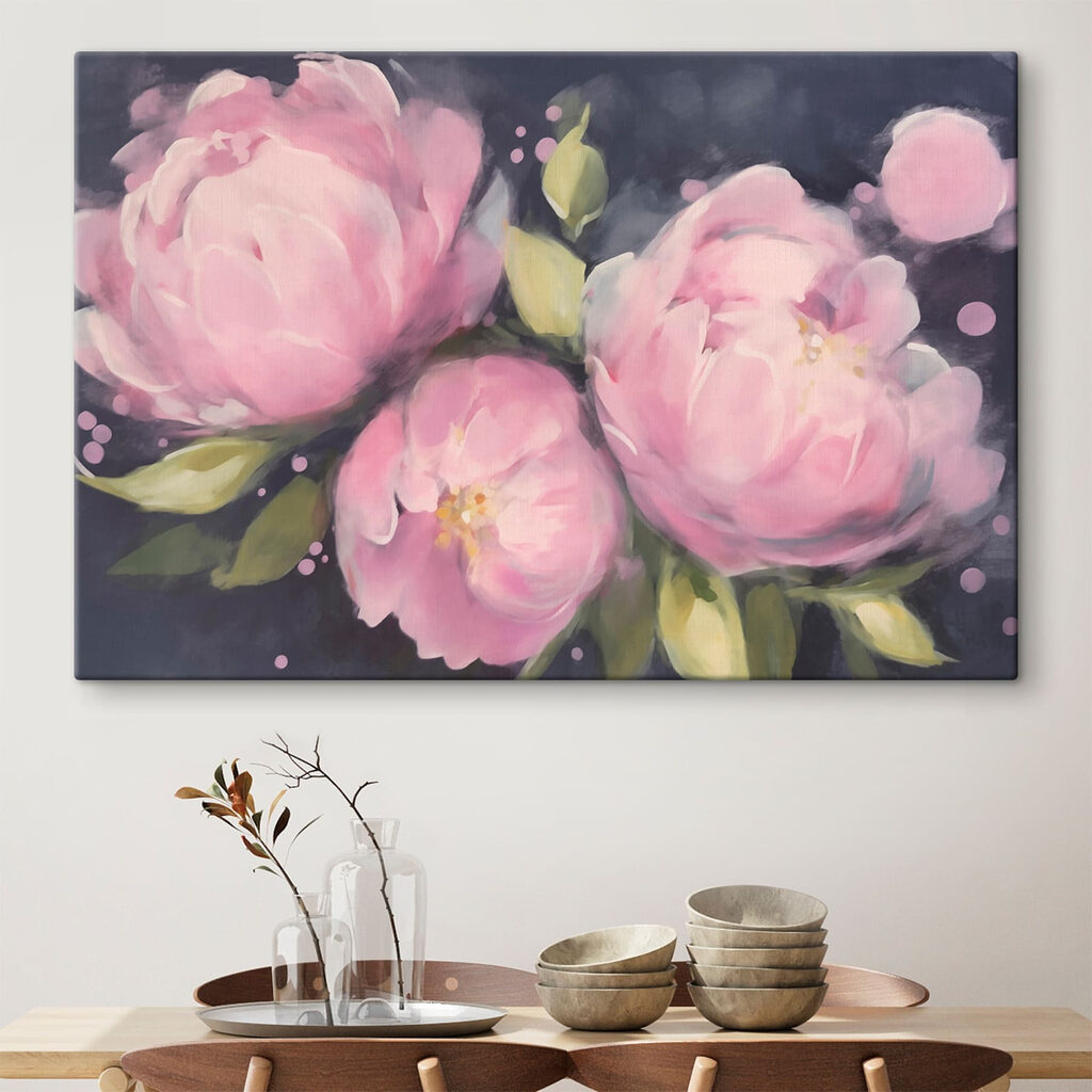 Painting of pink flowers