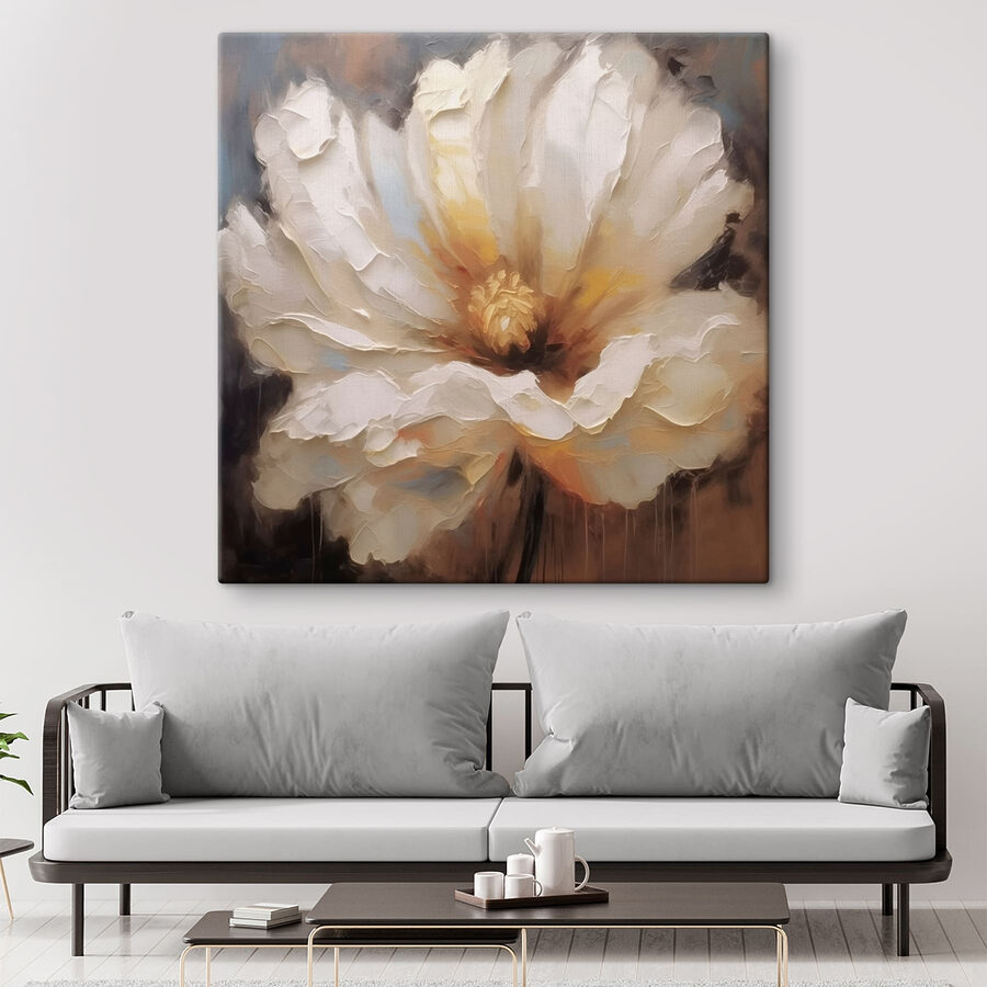 Peinture d'une fleur blanche