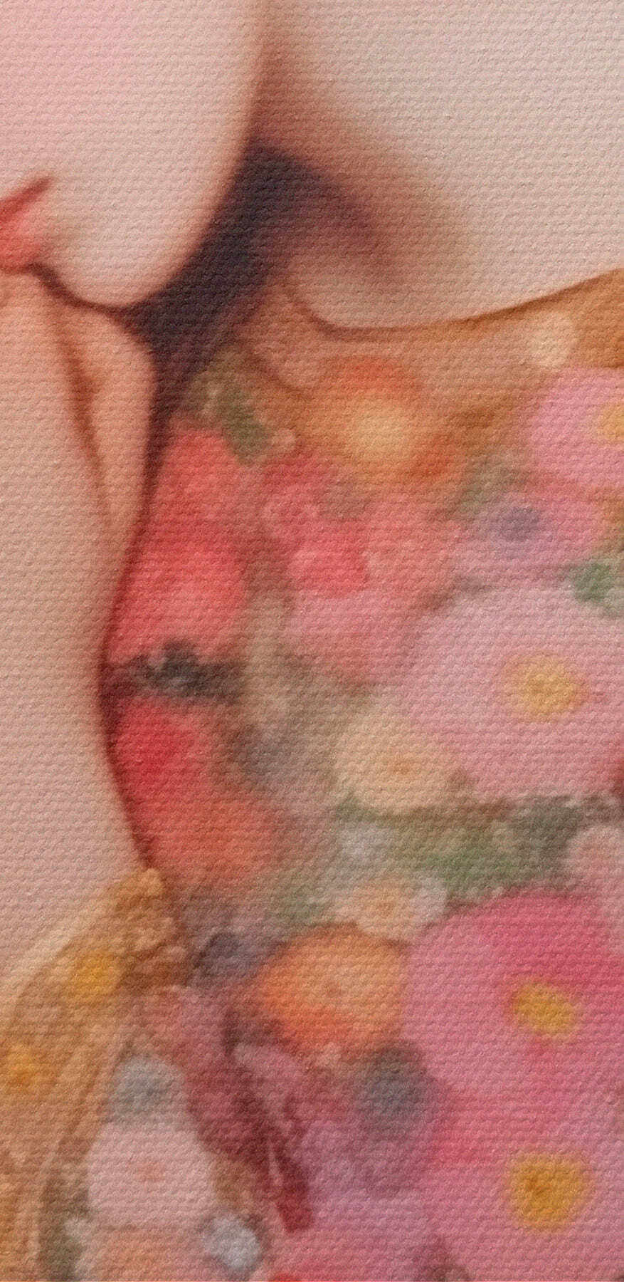 Peinture d'une femme dormant les mains croisées