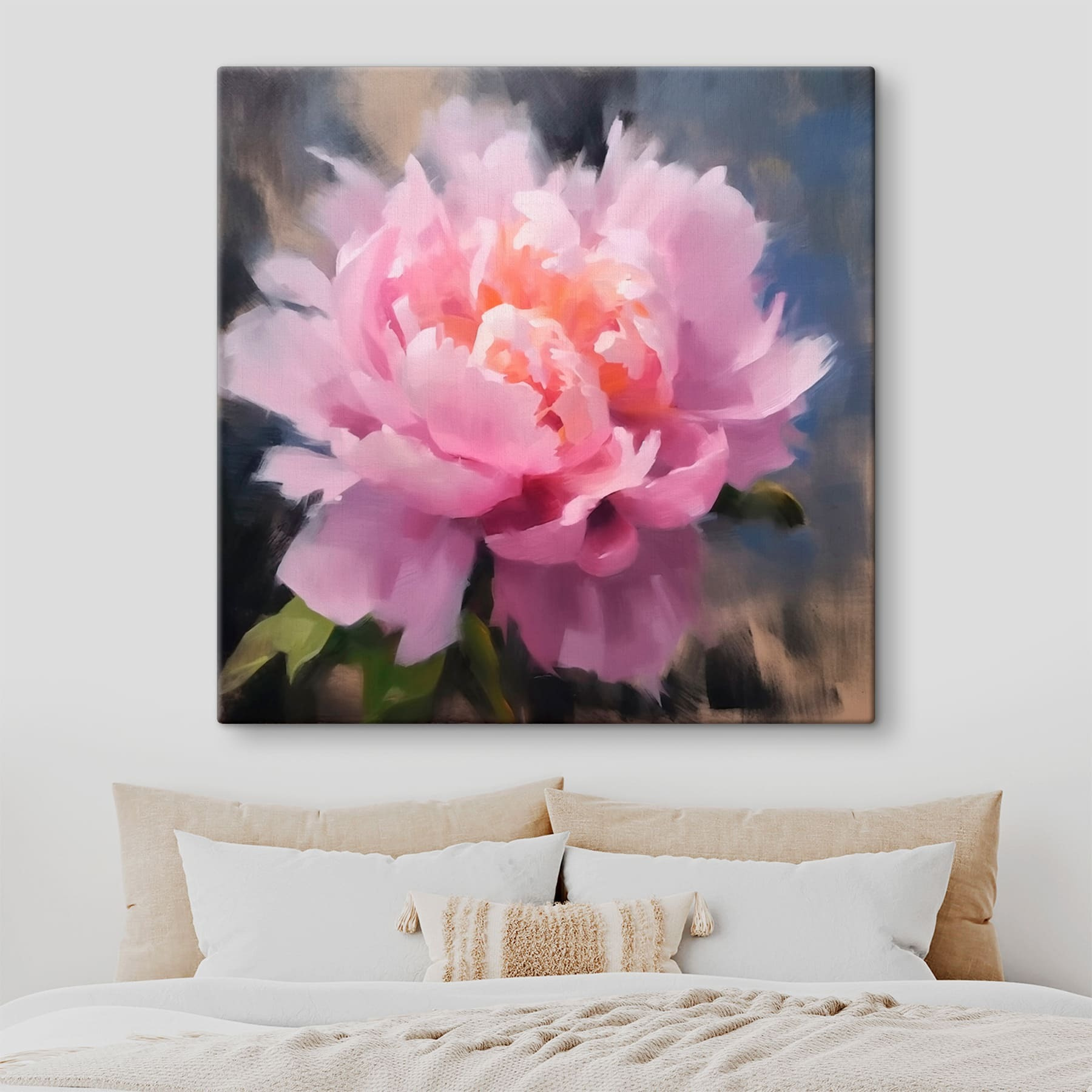 Fleur rose avec feuilles vertes s43216pib1m - Fleur rose avec feuilles vertes - tegory