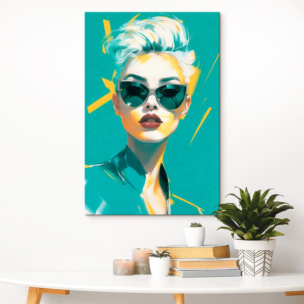 Femme portant des lunettes de soleil et une chemise verte Femme portant des lunettes de soleil et une chemise verte
