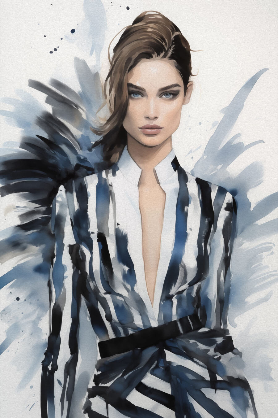 Femme en veste rayée Femme en veste rayée
