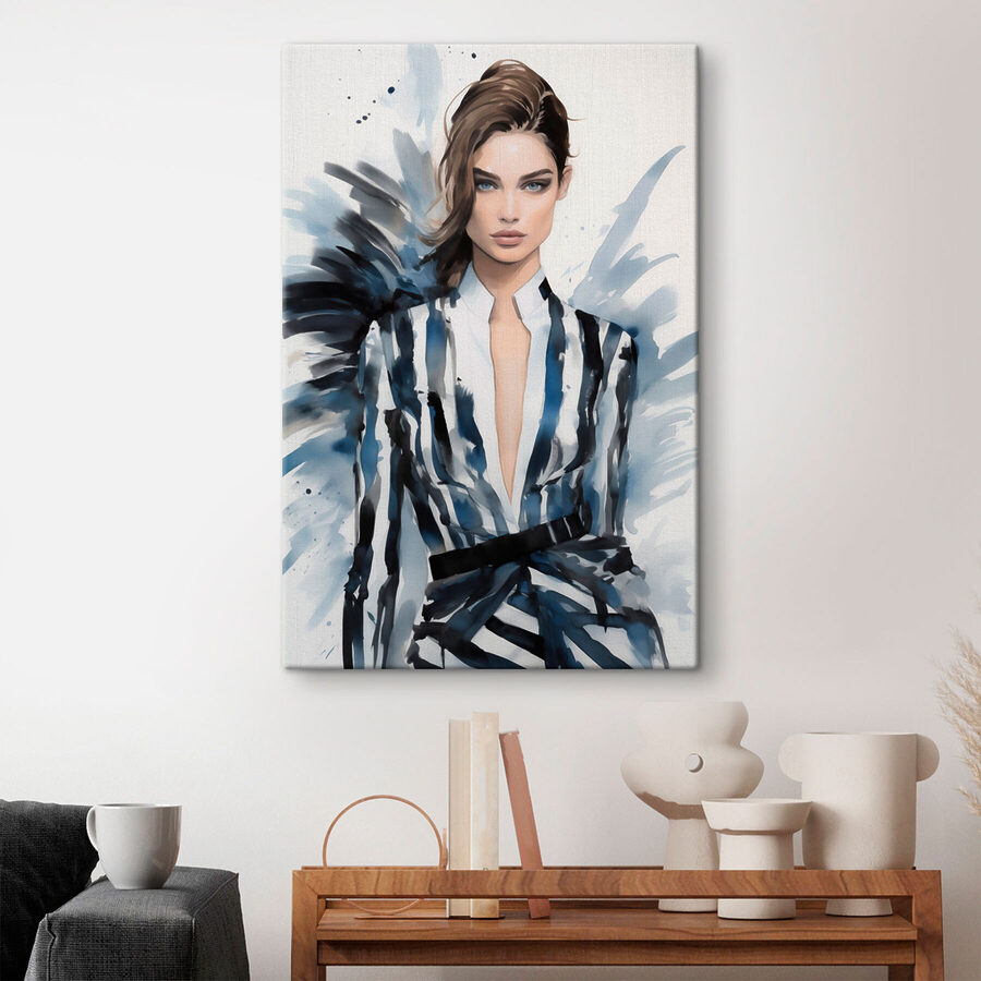 Femme en veste rayée Femme en veste rayée