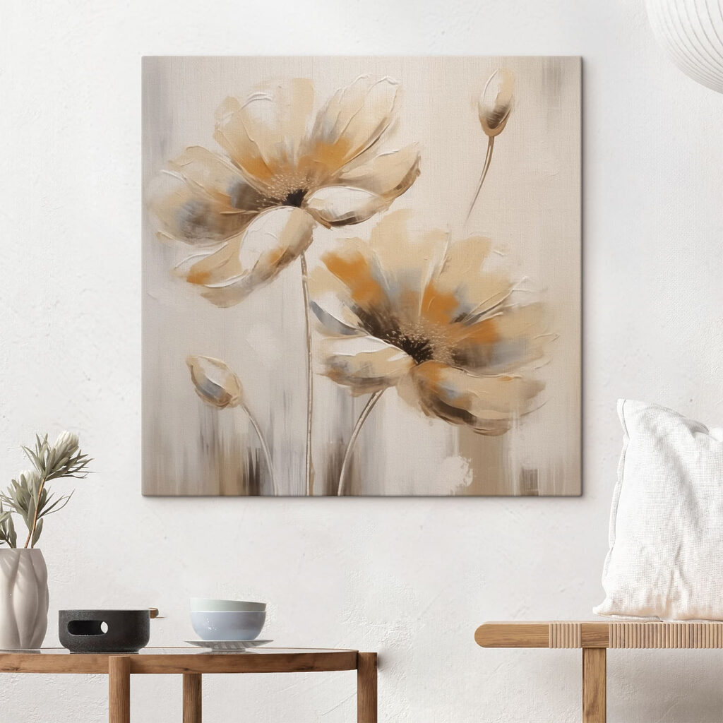 Painting of flowers on a white background