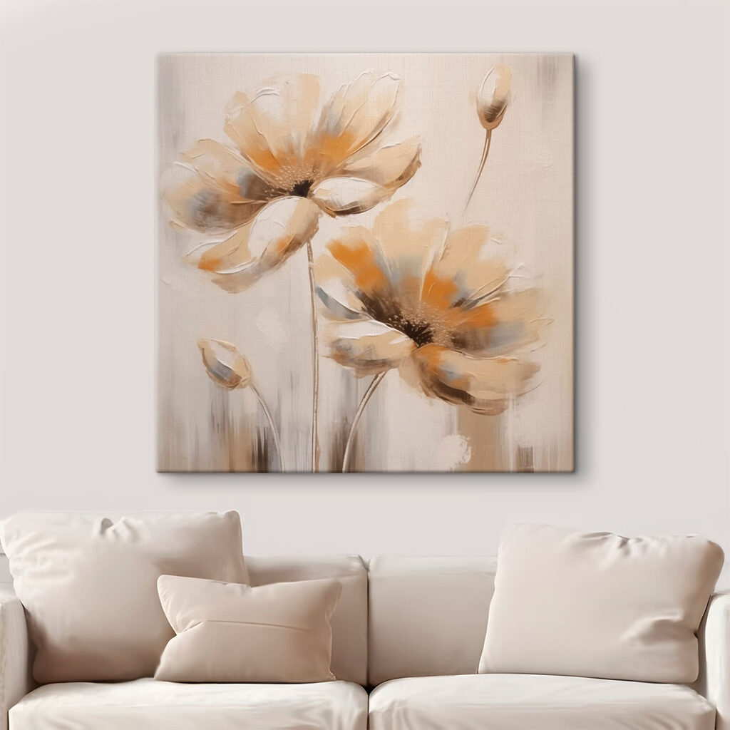 Painting of flowers on a white background