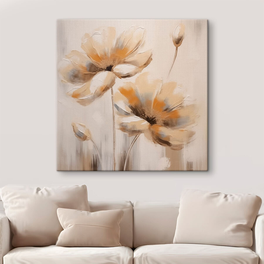 Peinture de fleurs sur fond blanc