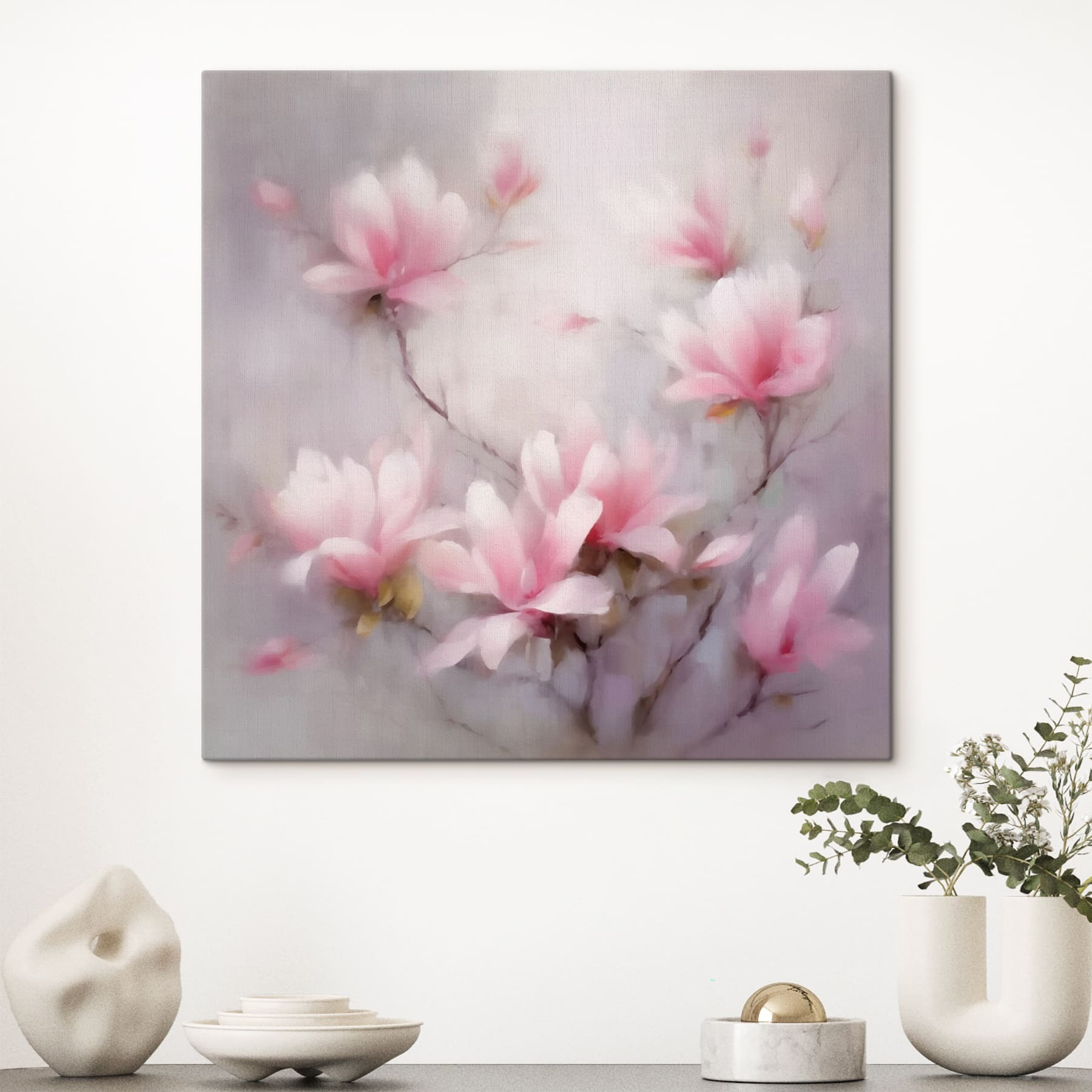 Painting of pink flowers