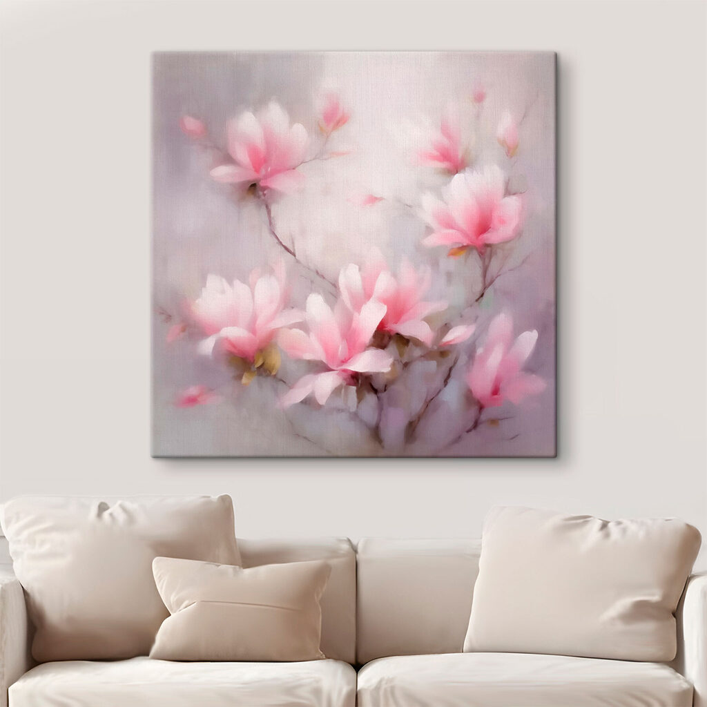 Painting of pink flowers