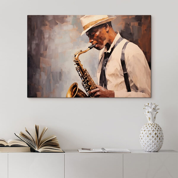 Homme jouant du saxophone Homme jouant du saxophone