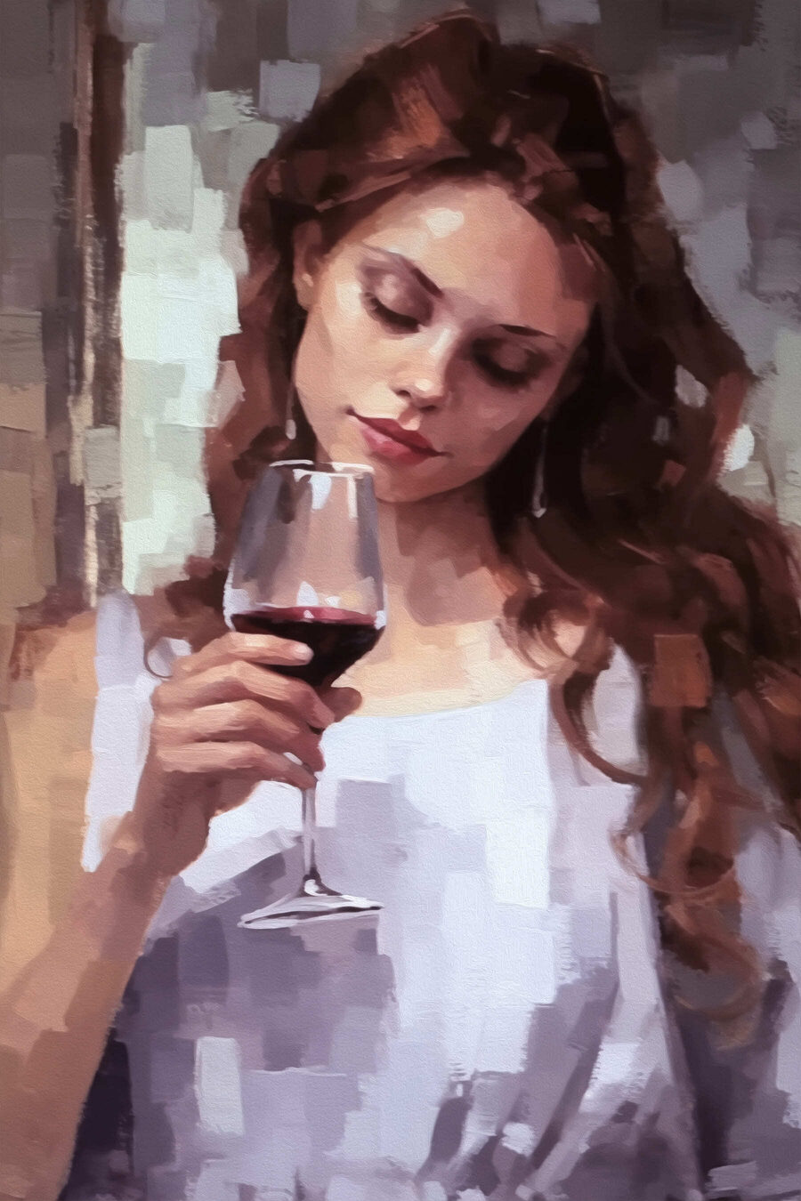 Femme tenant un verre de vin