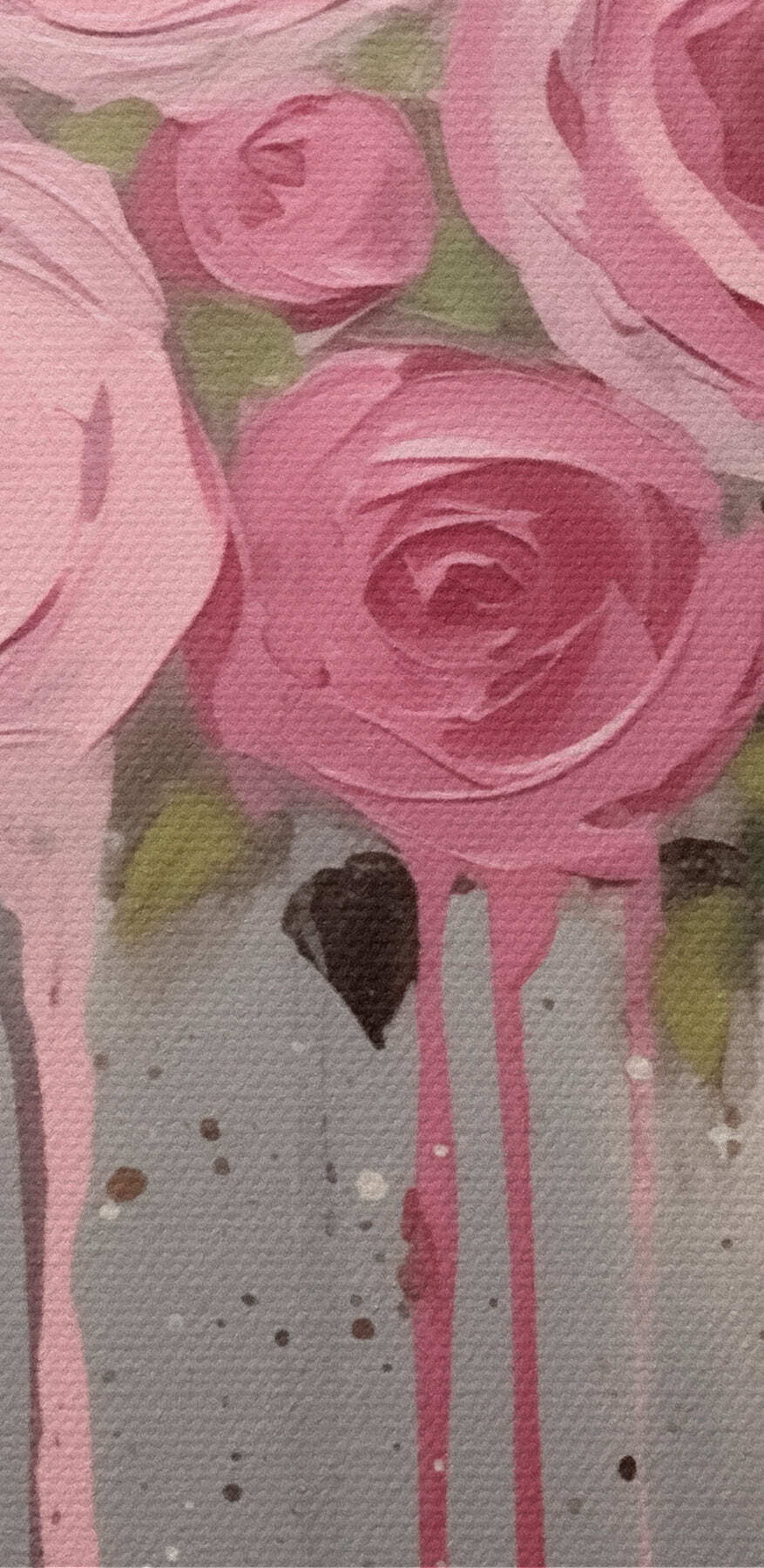 Peinture de fleurs roses