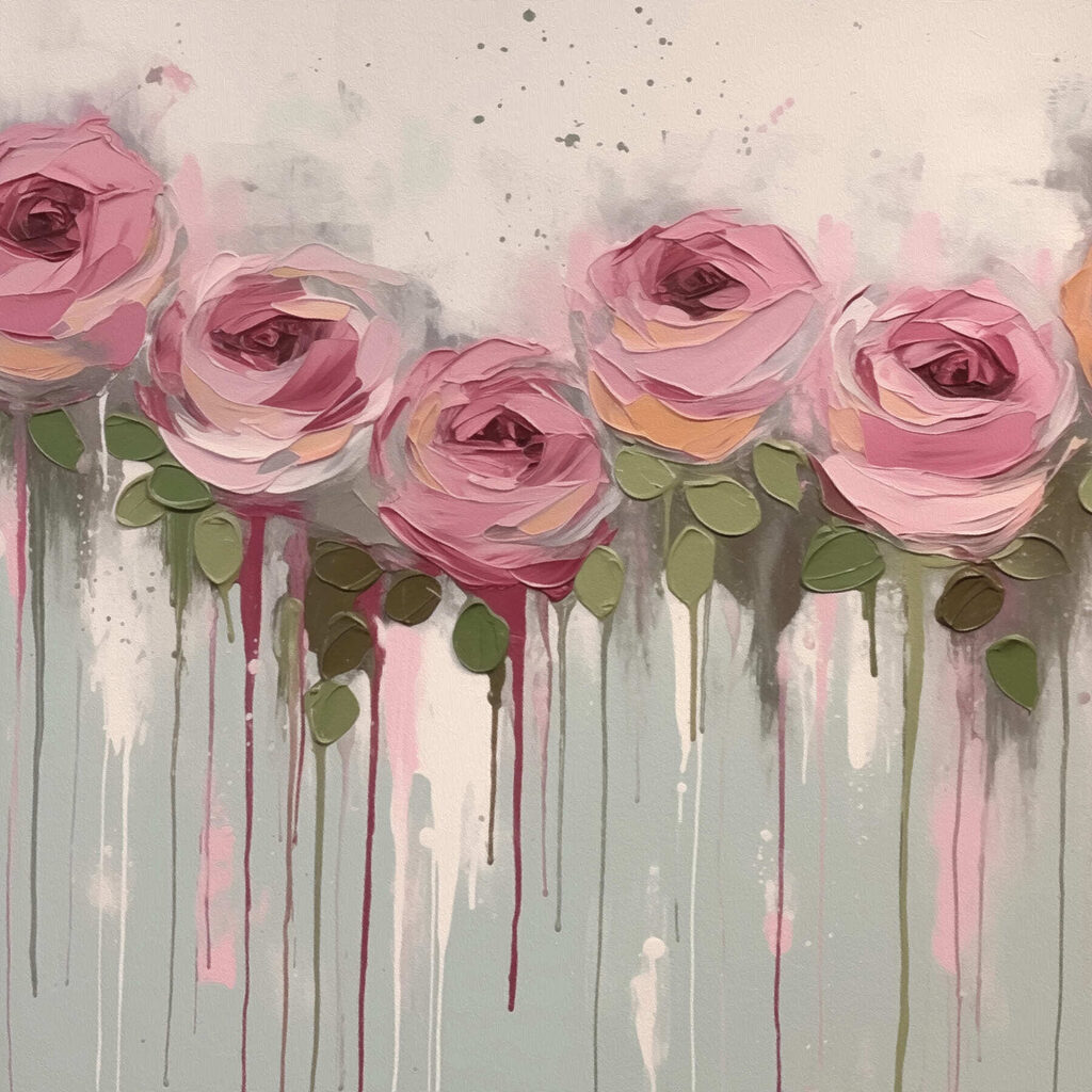 Painting of pink roses