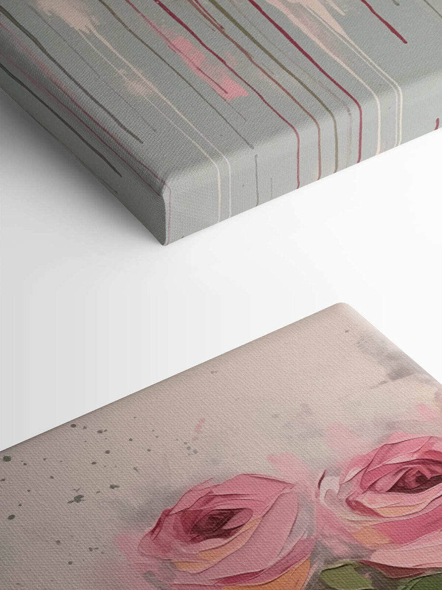 Peinture de roses roses