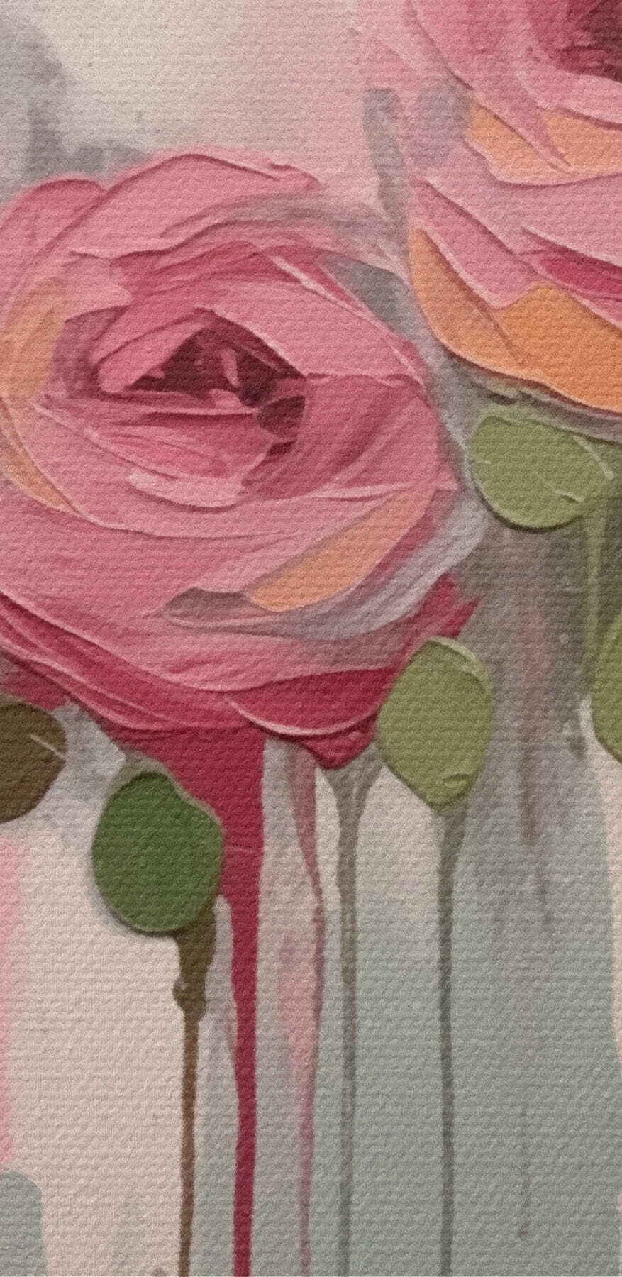 Peinture de roses roses