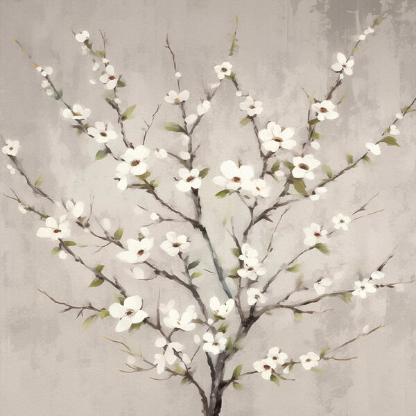 Peinture d'un arbre avec des fleurs blanches Peinture d'un arbre avec des fleurs blanches