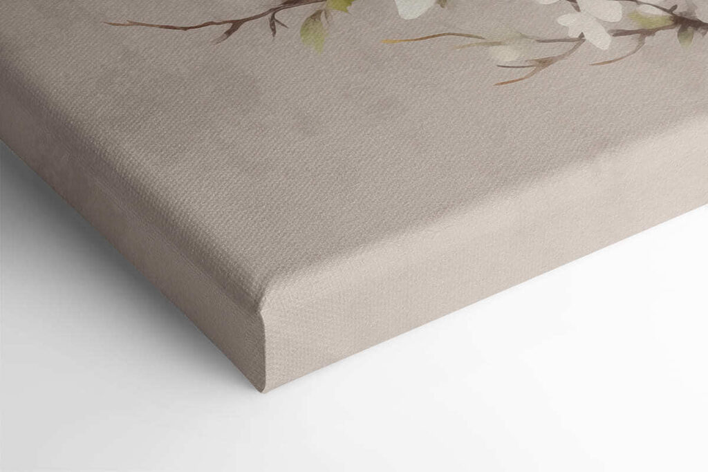 Painting of a tree with white flowers