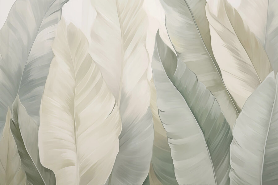 Papier peint Feuilles vertes douces en couches légères – Image 4