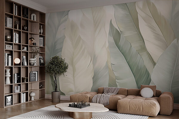 Feuilles vertes douces en couches légères Feuilles vertes douces en couches légères