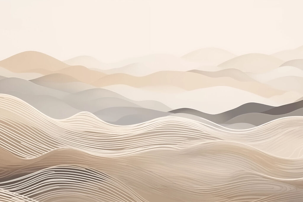Paysage de collines avec des vagues blanches et brunes Paysage de collines avec des vagues blanches et brunes
