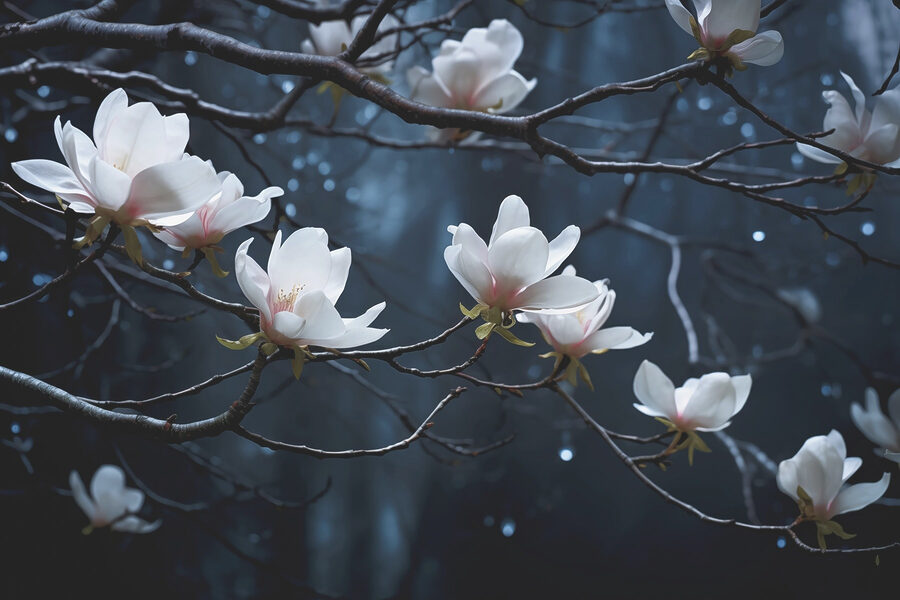 Arbre à fleurs blanches