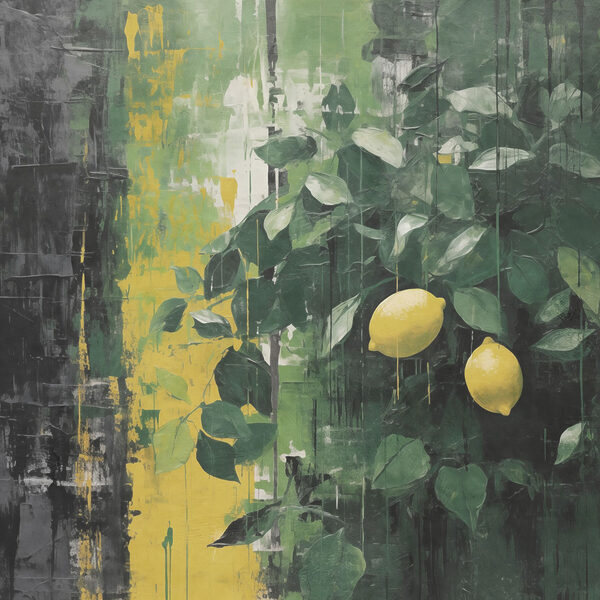 Peinture de citrons sur un arbre Peinture de citrons sur un arbre